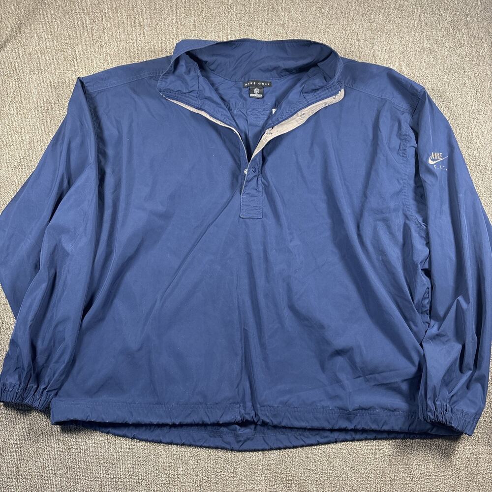 Vintage NIKE F.I.T. Golf Windbreaker XL Blue 1/2 Zip Clean